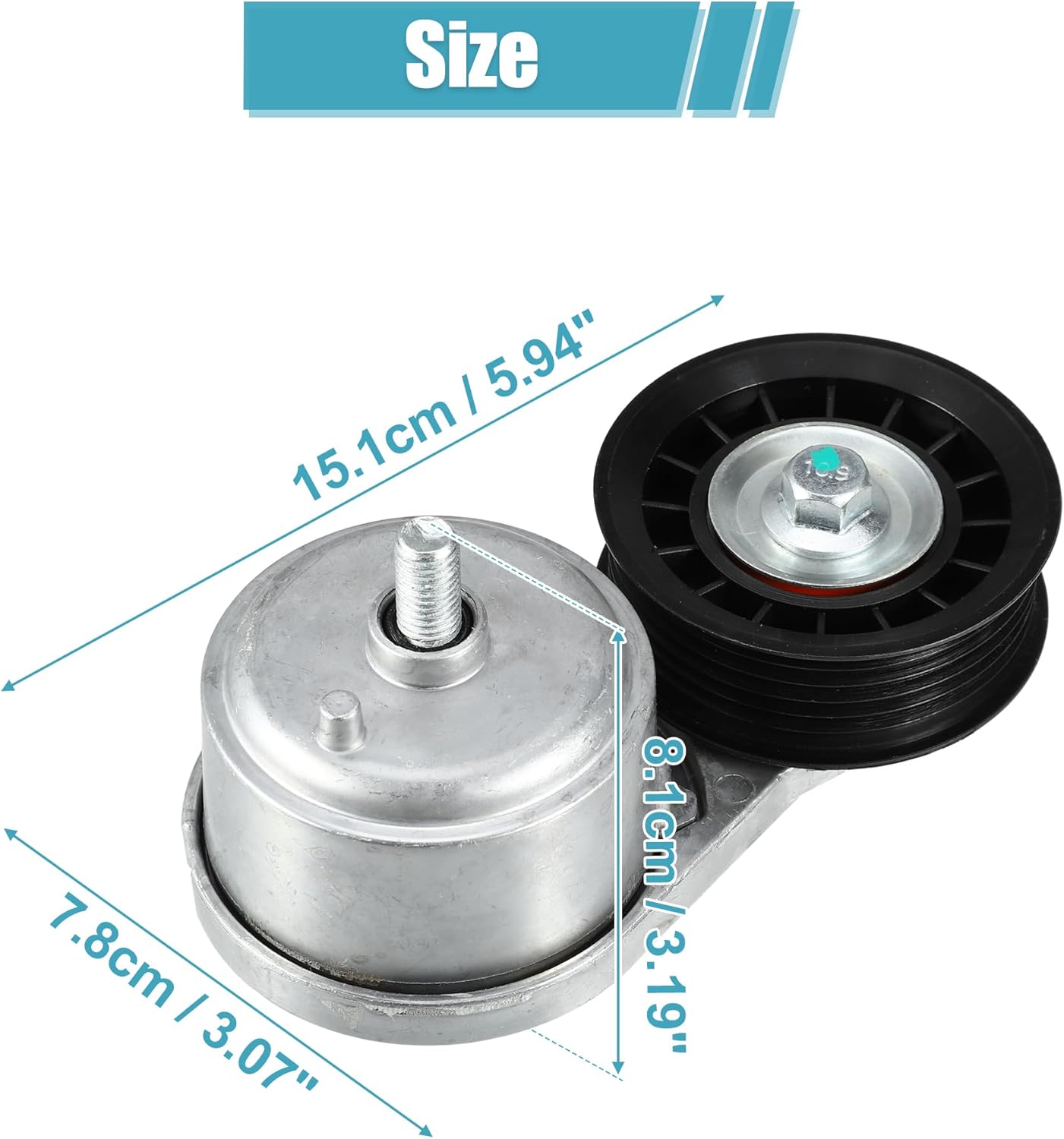 X AUTOHAUX Serpentine Drive Belt Tensioner Idler Friction Wheel for Cadillac Escalade 2000 for Chevrolet Astro Idler Pulley AC Belt Tension No.10239670/12580296/12561094/12456152/8102396700