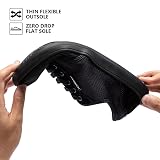 HOBIBEAR - Zapatos minimalistas sin talonar para mujer y hombre | Con caída cero | Tenis de moda de horma ancha, Negro