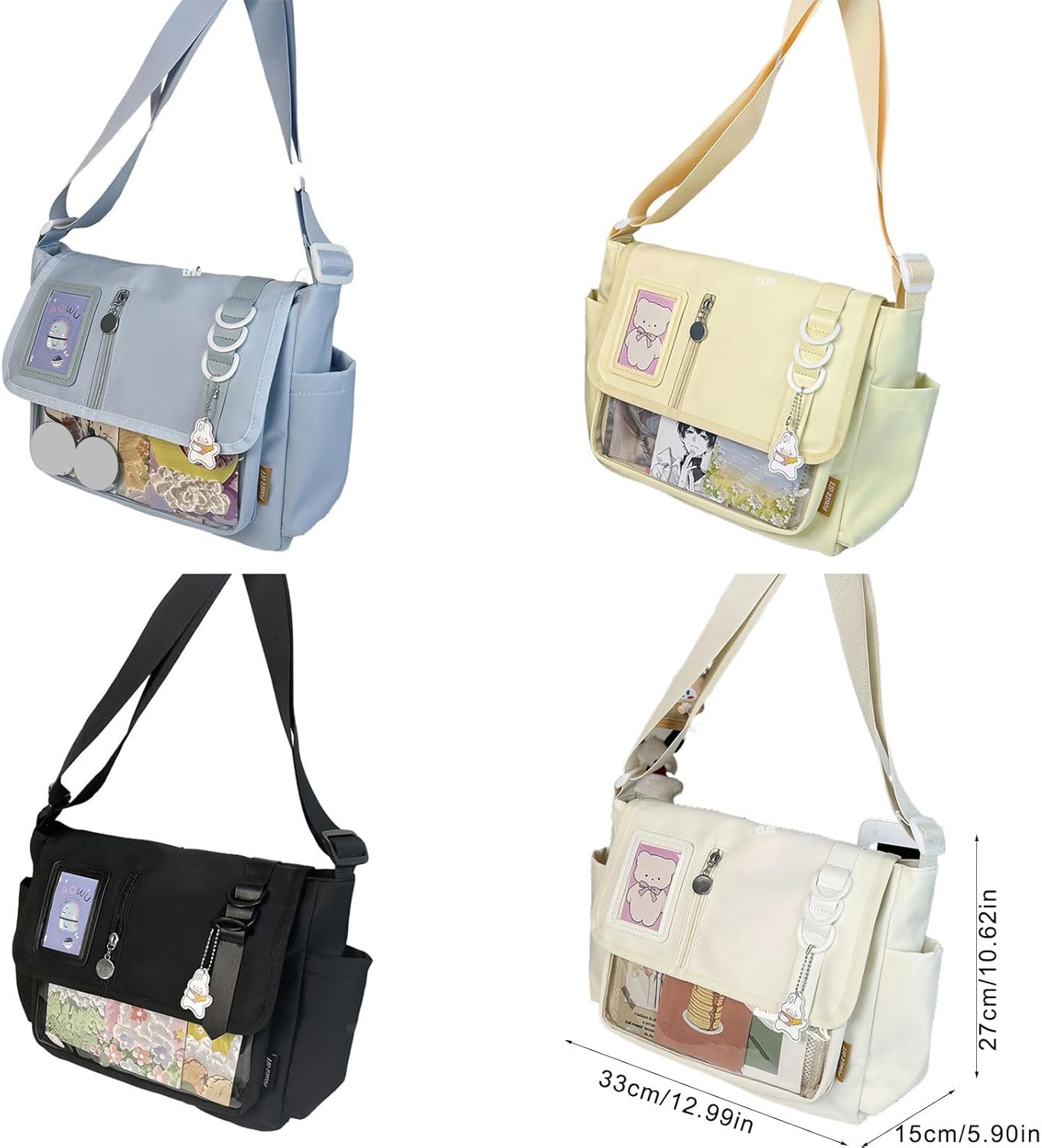 Japanese College Style Nylon Crossbody Bag Practical and Spacious Shoulder Bag Designed for Anime Fans and Students