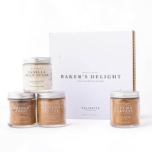 Calicutts Baker's Delight - Juego de regalo de especias  Cosecha de otoño premium, azúcar de canela, tostadas francesas y azúcar de vainilla  Eleva
