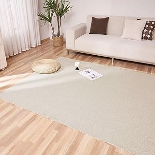 YKFN カーペット ラグ ラグマット 滑り止め付 洗える 130×160cm ラグカーペット 軽量設計 超吸水 絨毯 防ダニ 抗菌 防臭 おしゃれ 北欧 オールシーズン 転倒を防ぐ じゅうたん 防音 床暖房 ホットカーペット対応 さらフワ触感 お手入れ簡単 床保護 ずれない 厚さ10mm アイボリー
