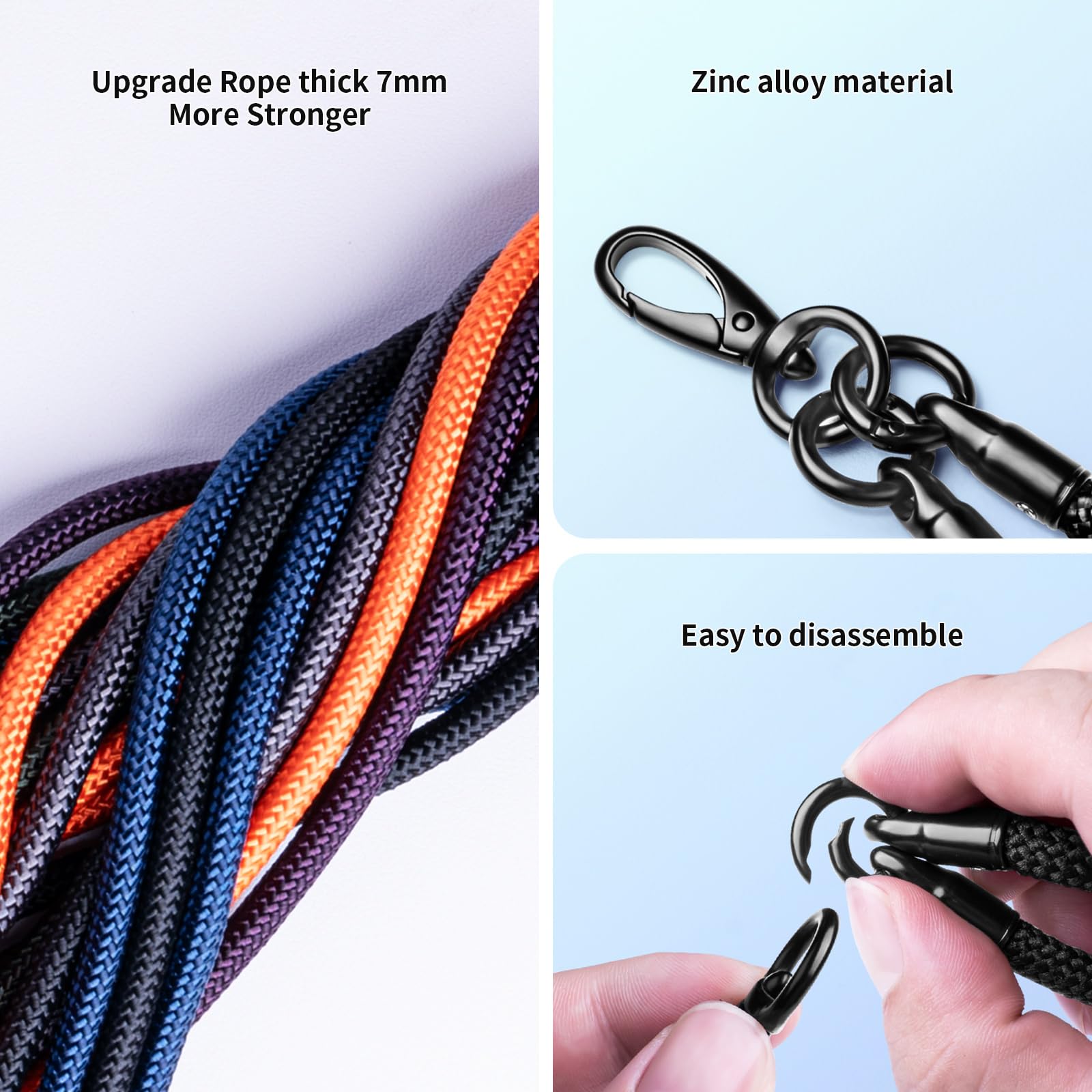 Smycz do telefonu uniwersalne smycze do telefonów komórkowych crossbody, wielofunkcyjne smycze do telefonów kompatybilne z większością smartfonów, Fioletowy, L