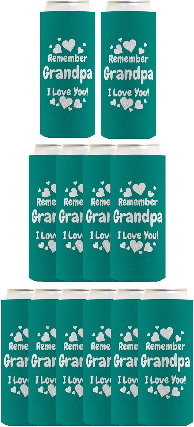 Grandpa Gifts For Men For Remember Grandpa I Love You 12-Pack Ultra Slim Can Thermocoolers