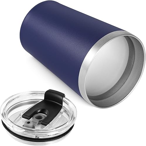 Miniatura 7 de VEGOND - Vaso de acero inoxidable con tapa y pajita, 12 onzas, doble pared con aislamiento al vacío, taza de café reutilizable para viaje