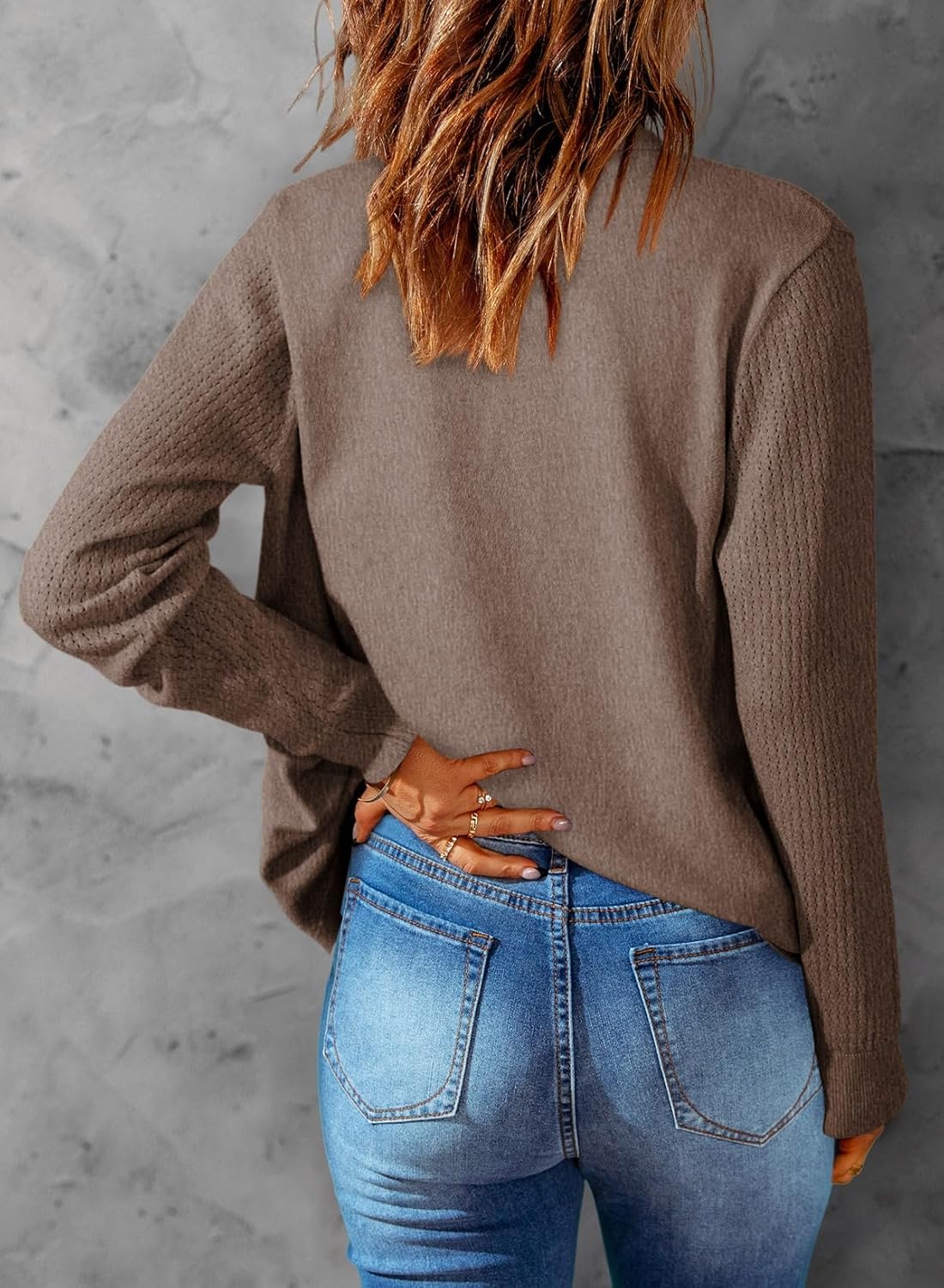 Dokotoo Womens Cardigan Wool Blend Long Sleeve Button Down Sweaters for Women Casual Hollow Out Knit Tops - Image 2