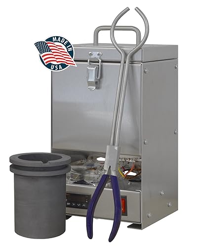 Miniatura 2 de Quikmelt Pro (Chrome) - Horno eléctrico, digital, de 100 onzas, para fundición de metales y refinación