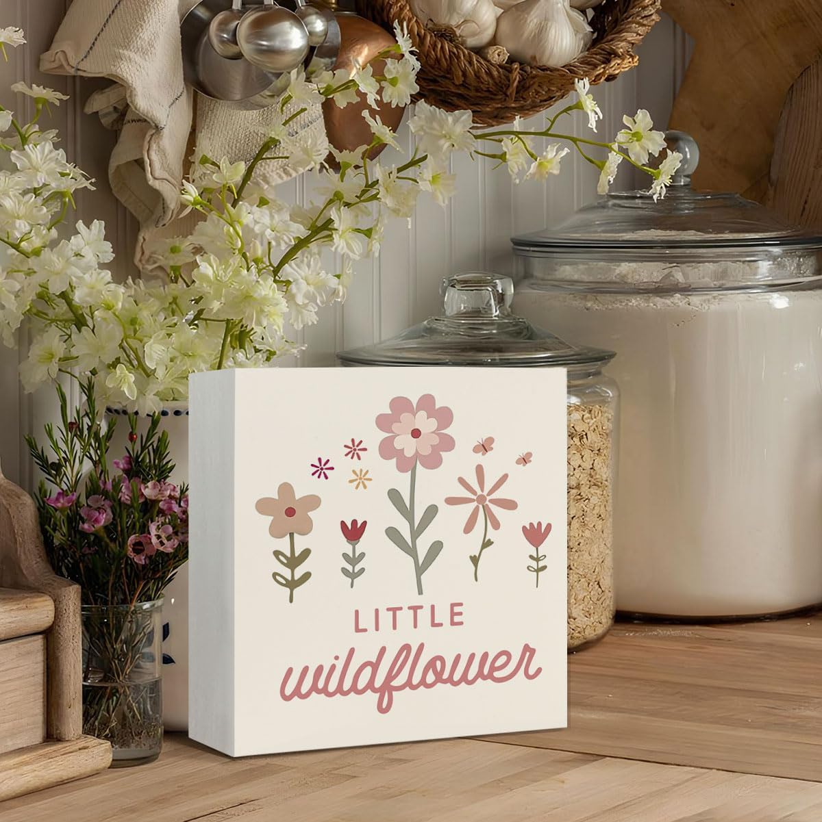 Wildflower Nursery Decor, Girls Room Wooden Box Signs image 5