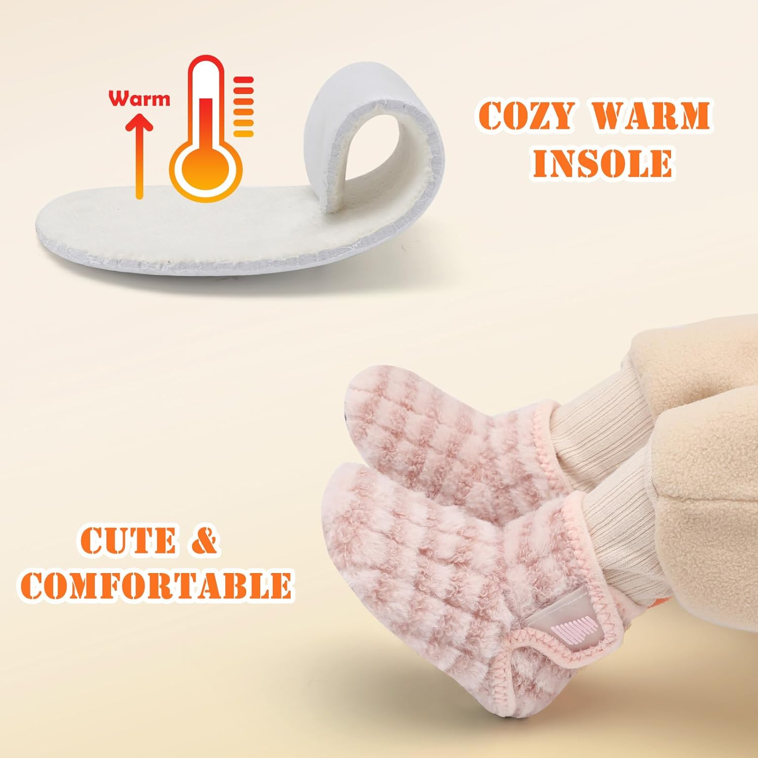 BARERUN Toddler Slippers Girls Boys House Shoes Baby Winter Booties Plush Cozy Kids House Slipper Warm Lightweight Infant Walking Shoes Socks - Image 6