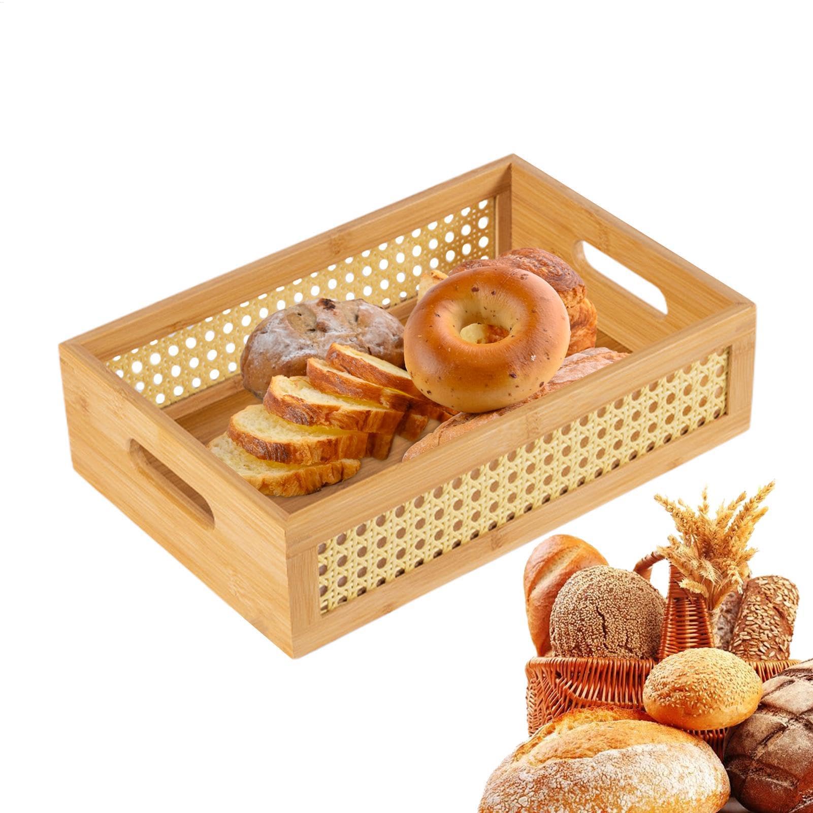 Cubes de rangement rustiques en osier avec poignées pour cuisine