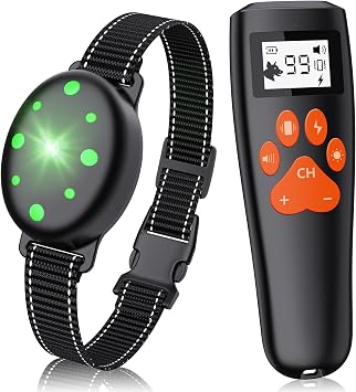 Shock Collar, Rechargeable Electric Dog Training Collar, 1000Ft Remote Range Dog Training Collar with Beep Vibration and Shock, for Small Medium Large Dogs Red 1-2 1&1Blue