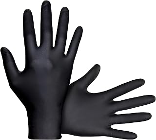 Raven Powder Free Nitrile Disposable Gloves | 7 Mil - Med | Latex Free, Chemical + Puncture Resistant, Textured Grip, Single Use | for Automotive, Industrial, Janitorial, MRO, Food Service | 66517