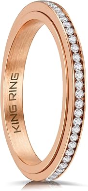 King Ring 3mm Spinner Rings Premium Stainless Steel Fidget Rings for Women - Designed in USA