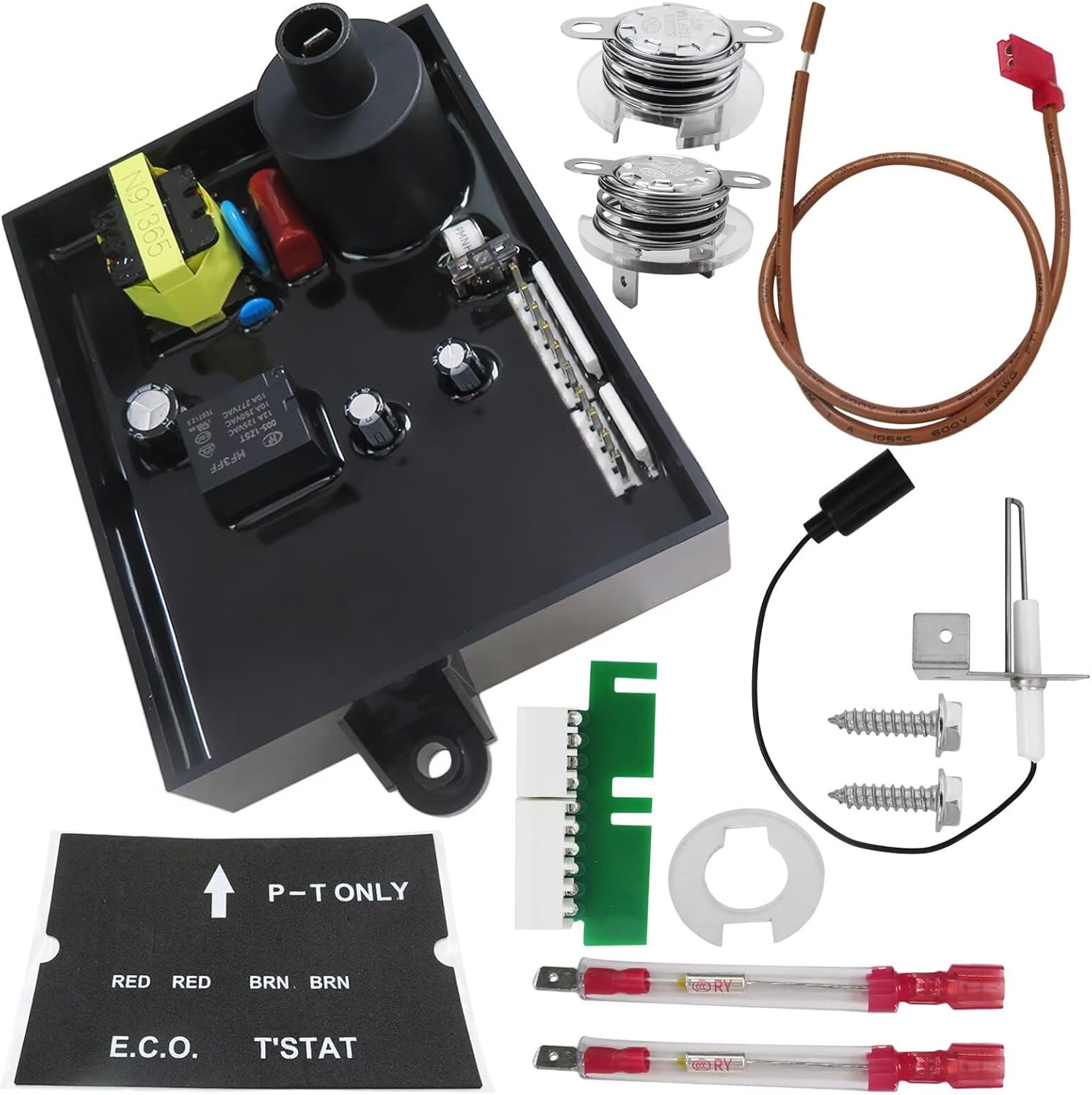 3 in 1 RV Water Heater Replacement Parts Spare Kit - 91365 Circuit Board, 91447 Thermostat Kit & 93868 Igniter Electrode - for Atwood/Dometic GH10-1E/2E/3E