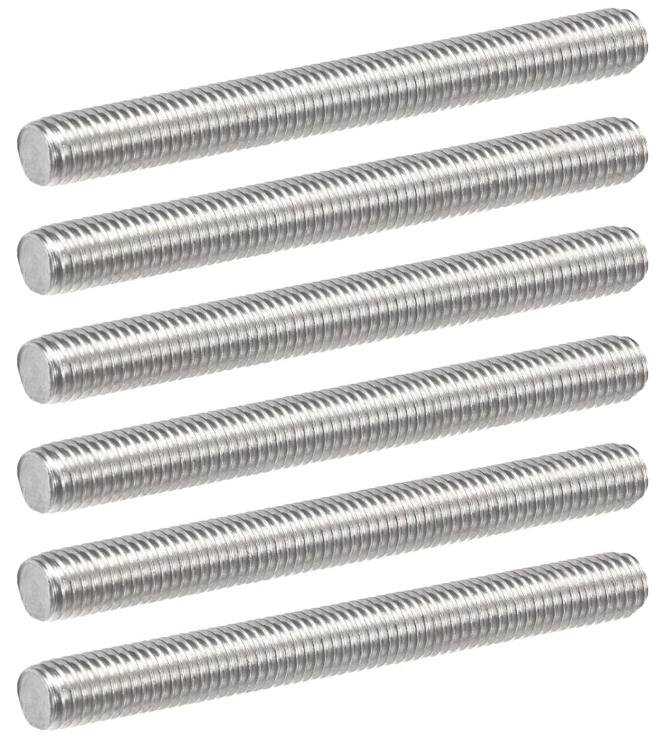 NACX M8x80mm Double End Threaded Bolt, 304 Stainless Steel Double End Threaded Stud Screw Bolt, 8Pcs