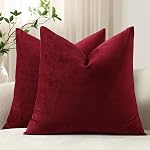 DEZENE Boites d'oreiller décoratives 18x18 Chocolat brun: 2 Pack Cozy Soft Velvet Square Couvertures d'oreiller pour la décoration maison ferme
