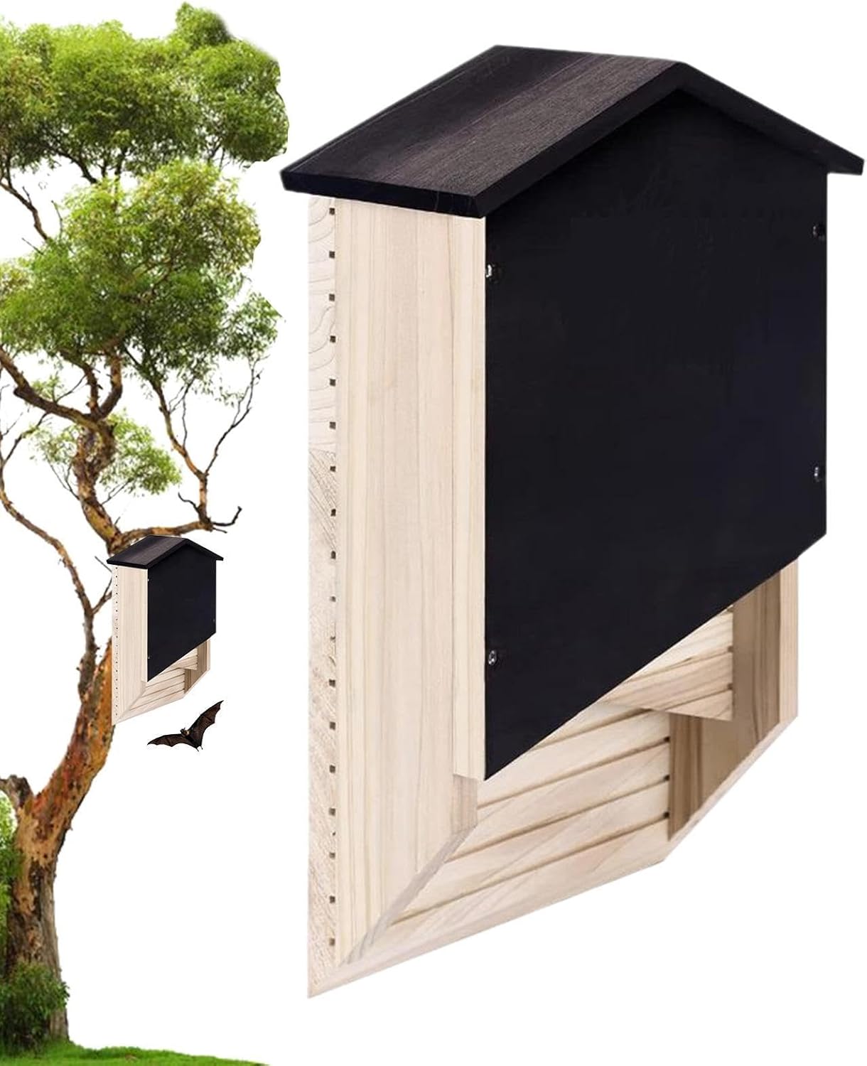 Outside Bat Habitat House Wood Outdoor Bat Habitat Box Reusable