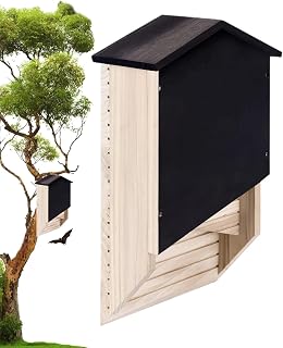Outdoor Bat Shelter | Wooden Bat Colony Shelter, Wooden Bat Shelter, Reusable Wooden Bat Box for Outdoor Hibernation Virtcooy
