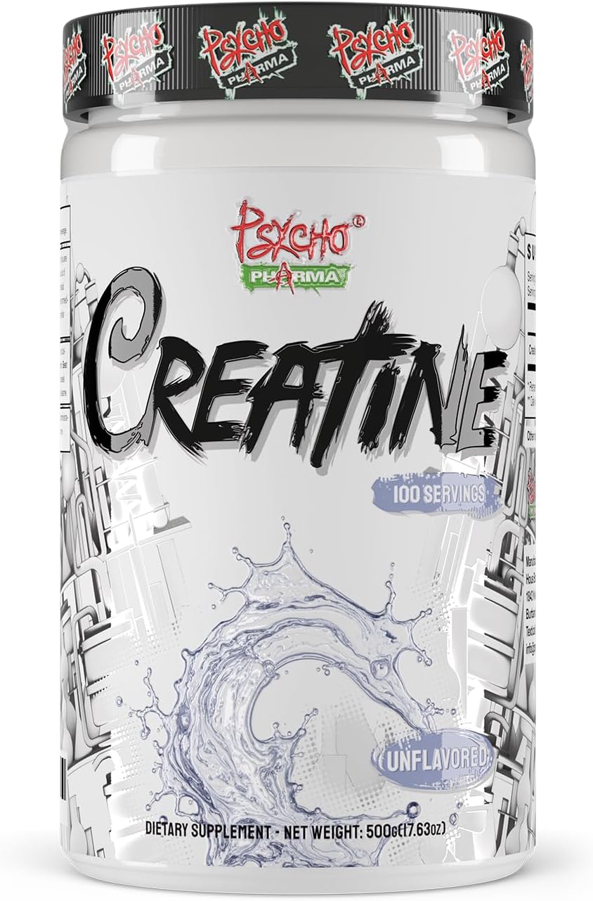 Psycho Pharma Creatine - 5g of Premium Creatine Monohydrate per Serving, 100 Servings