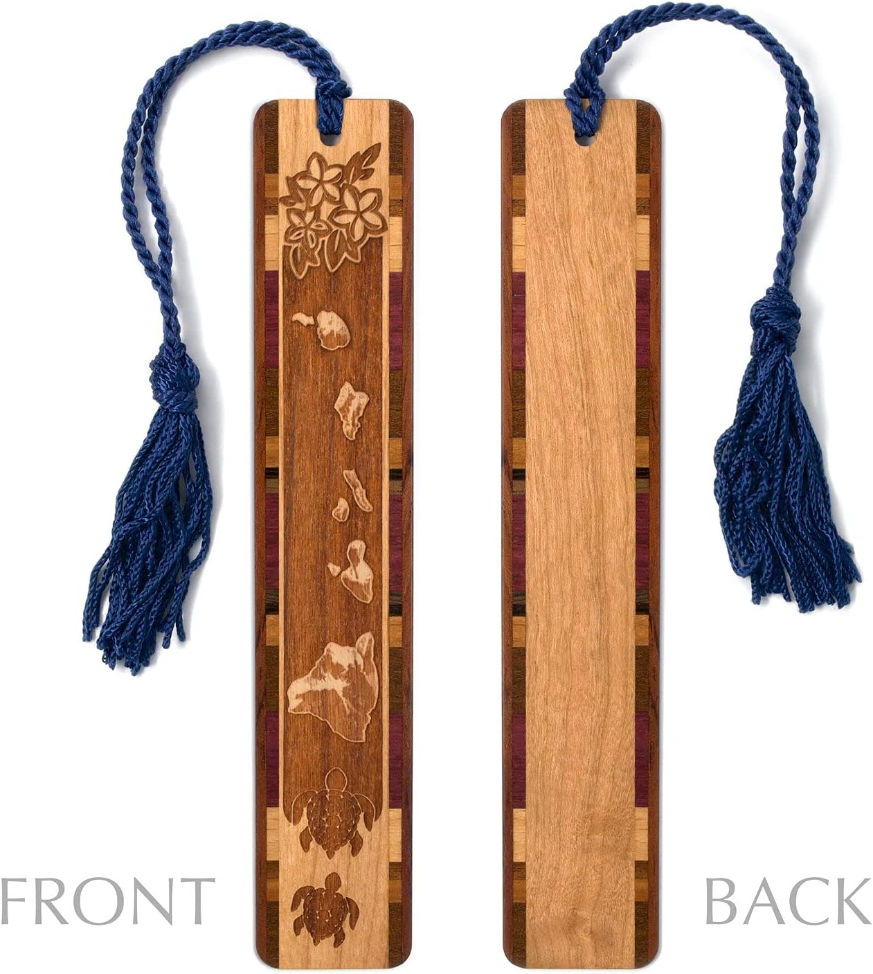 Hawaiian Islands Engraved Wooden Bookmark - Also Available with Personalization - Made in USA