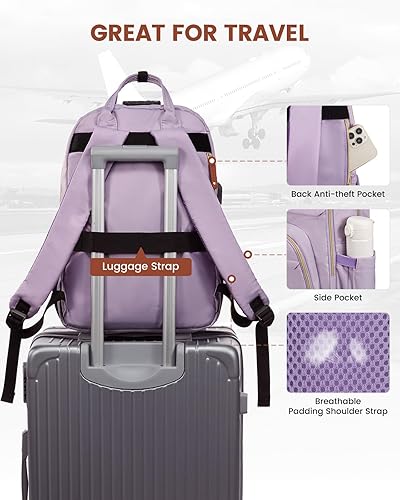 Miniatura 4 de LOVEVOOK - Mochila para computadora portátil con candado de seguridad para mujer mochila antirrobo de gran capacidad unisex de 17 pulgadas para