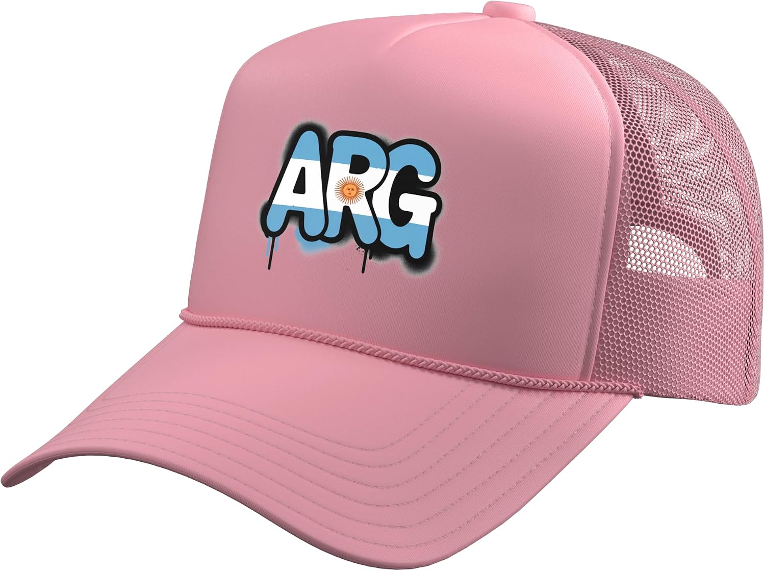 Argentina Flag Argentinian Pride Street Art Trucker Hat with Adjustable Mesh Back