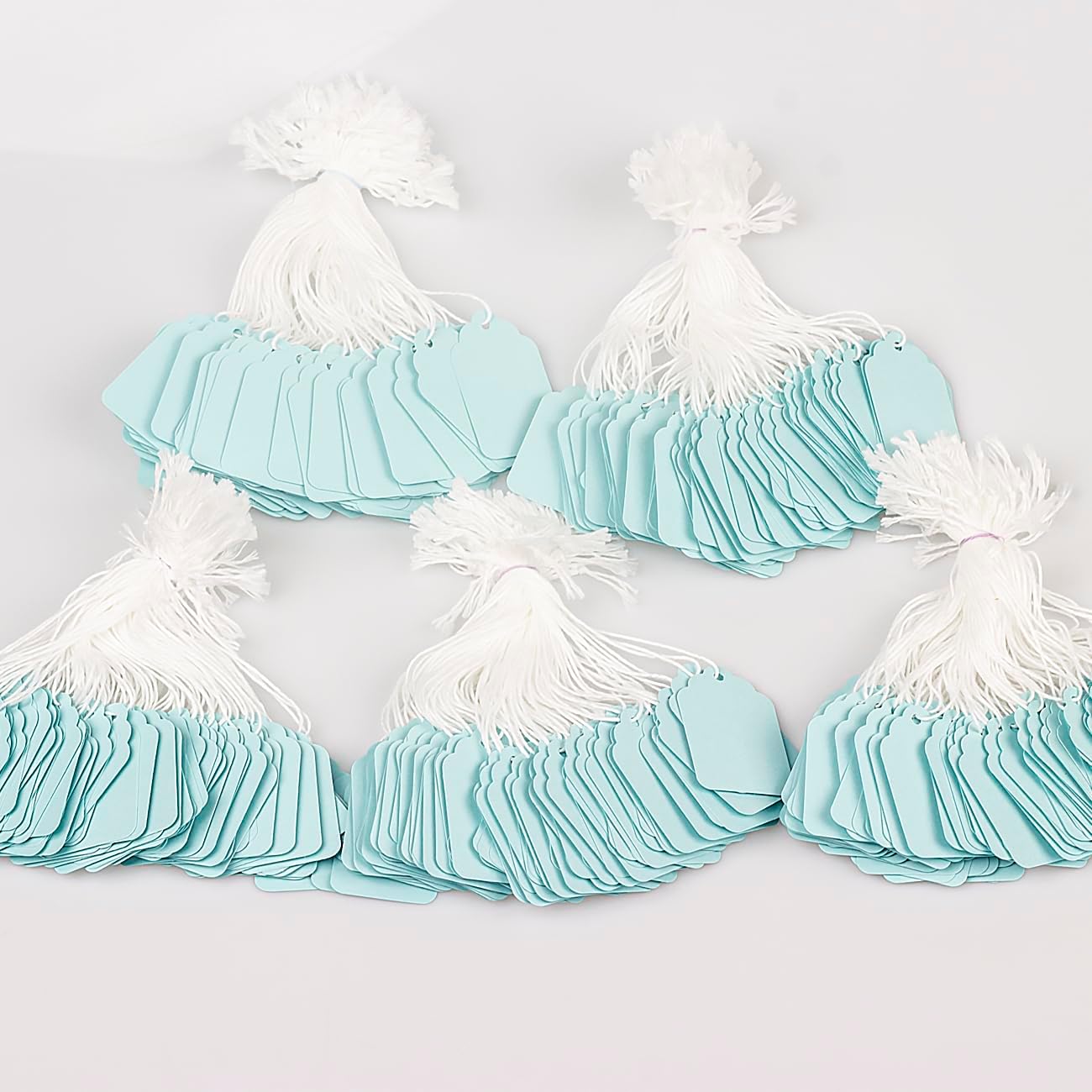 1000 Pcs Blank Hang Tags with Cotton String, 1.88 x 1.18 Inch Blue Paper Tags for Pricing, Branding & Packaging, DIY Gift Tags for Clothing, Jewelry, Baked Goods, Crafts by LAOBAN