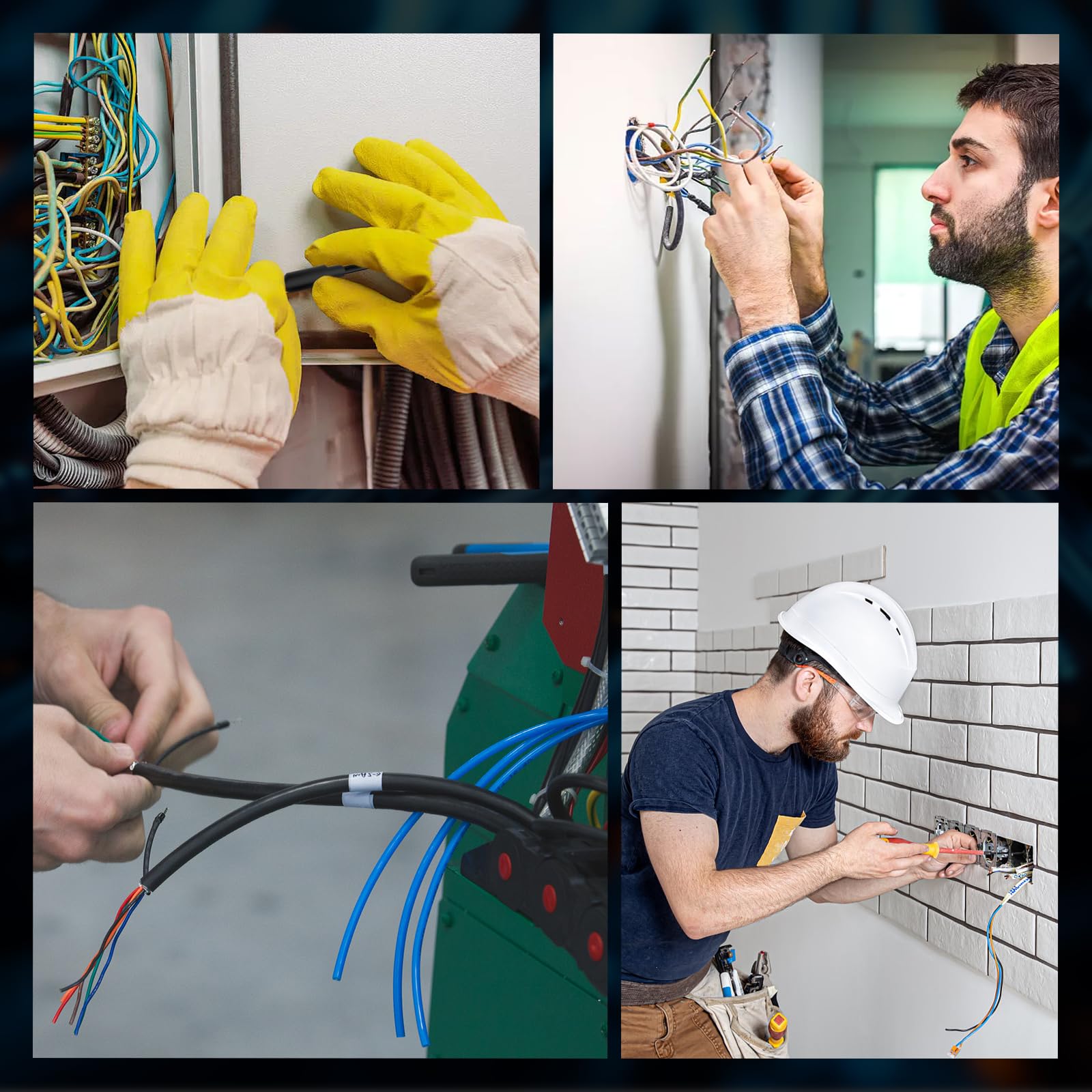 4 set di giunzioni sotterranee per cavi elettrici UF da 14/3 a 8/3, kit di connettori per cavi sotterranei max 600 V con connettori e tubo termorestringente