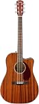Fender CD-140SCE Guitare électrique tout-mahogany Dreadnought Cutaway Acoustic, avec 2-Year Garantie, système de préampli et de ramassage de poisson, naturel, avec boîtier