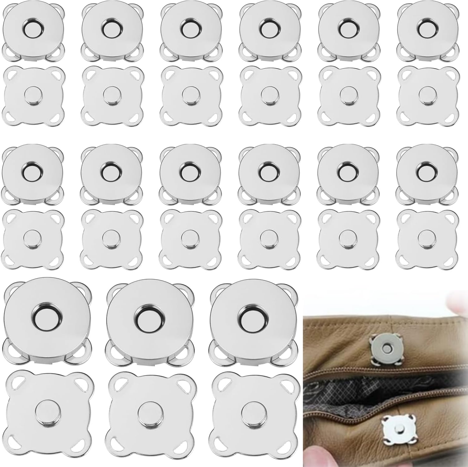 20 Bottoni Magnetici Invisibili - Chiusura Magnetica Per Cucito, Vestiti, Borse - Foto 10