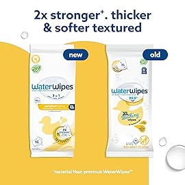WaterWipes Sensitive+ Bathing Wipes, 3-In-1 Cleans, Cares, Protects, 99.9% Water, Unscented & Hypoallergenic, 16 Count (1 Pack)