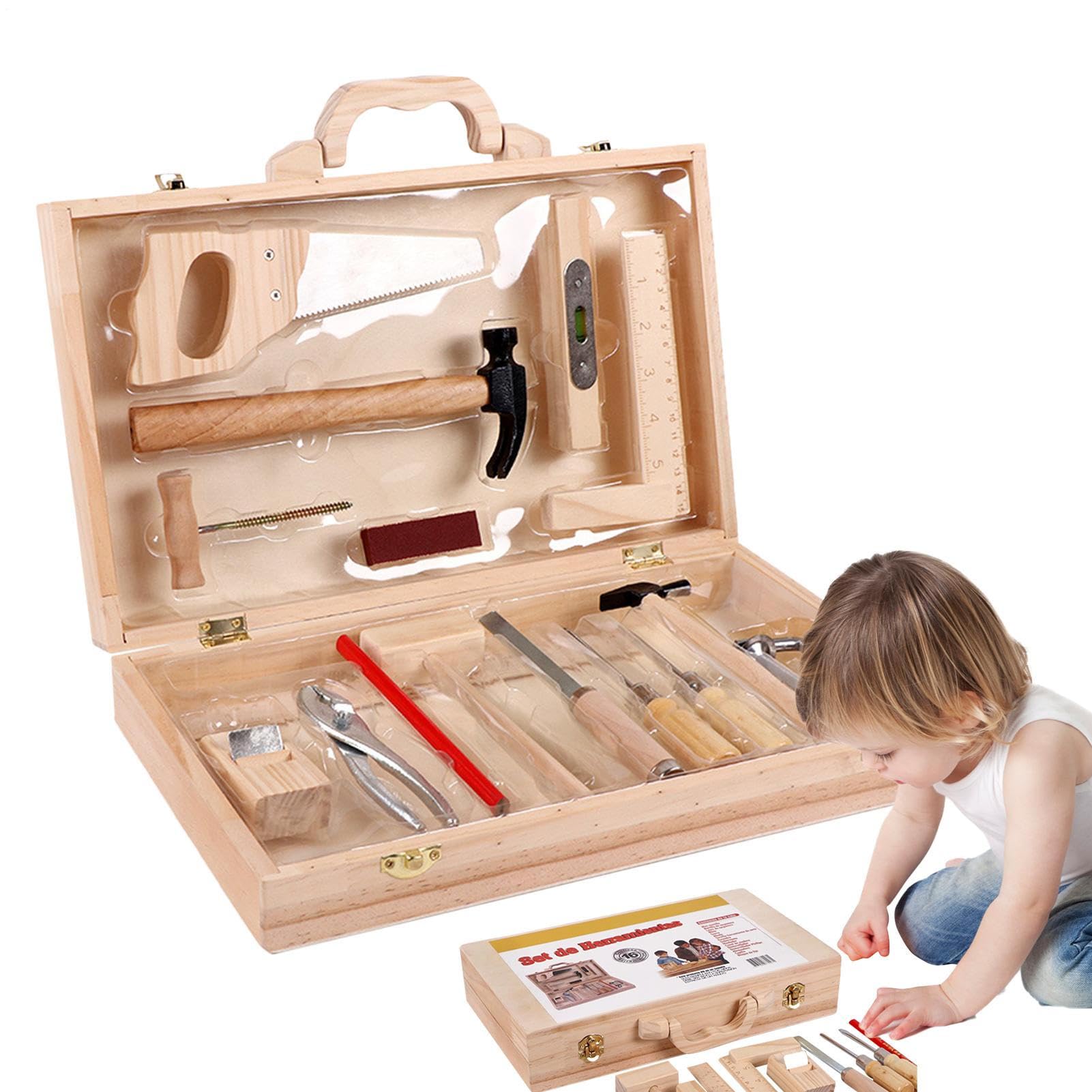 Rollenspiel-Werkzeugkasten, Rollenspiel-Konstruktionsspielzeug | Holz-Kinder-Reparatur-Werkzeugkasten, Spielzeug für , Kinder, Kleinkinder, Mädch