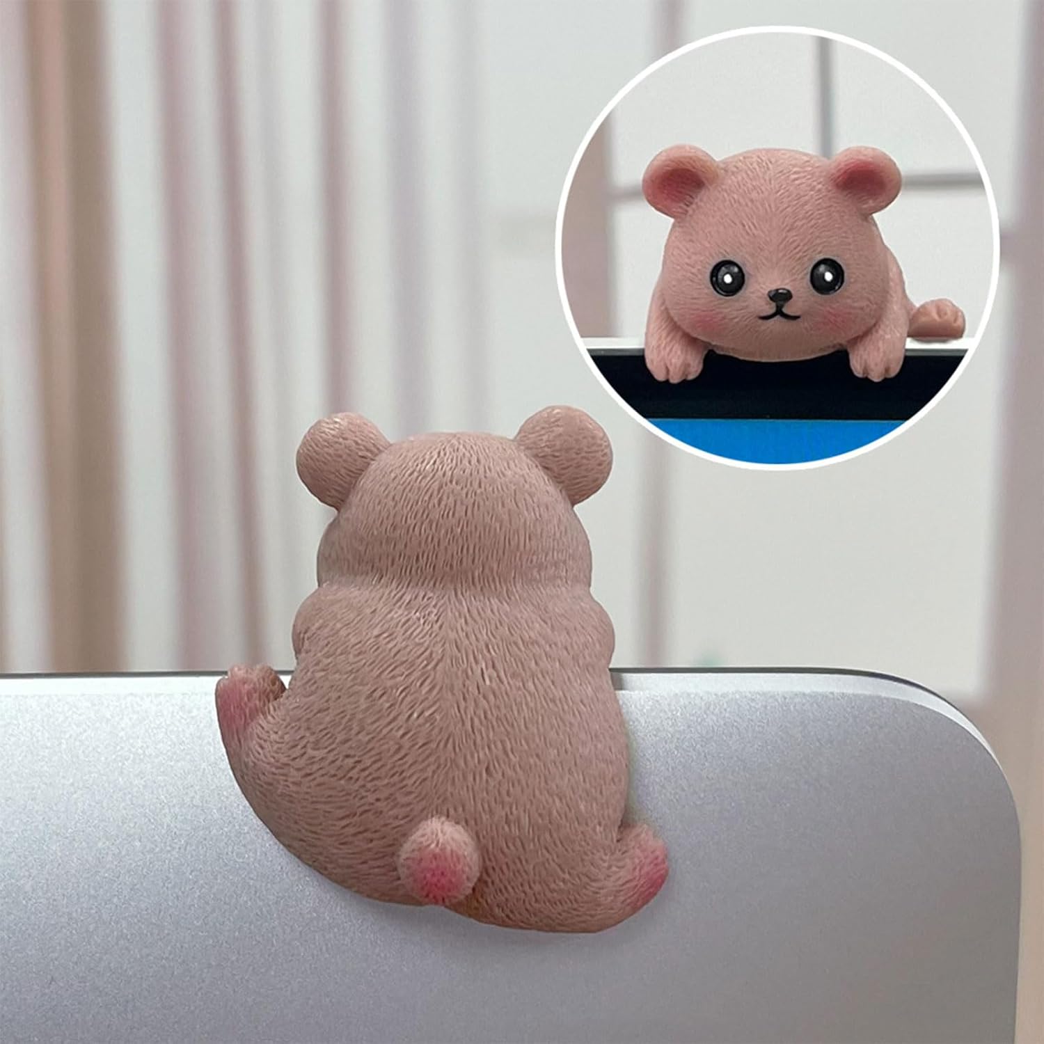 6pcs Resin Car Center Console Screen Lying Animal Decoration Computer Monitors 3D Model Figures Toy Ornaments Miniature Figures