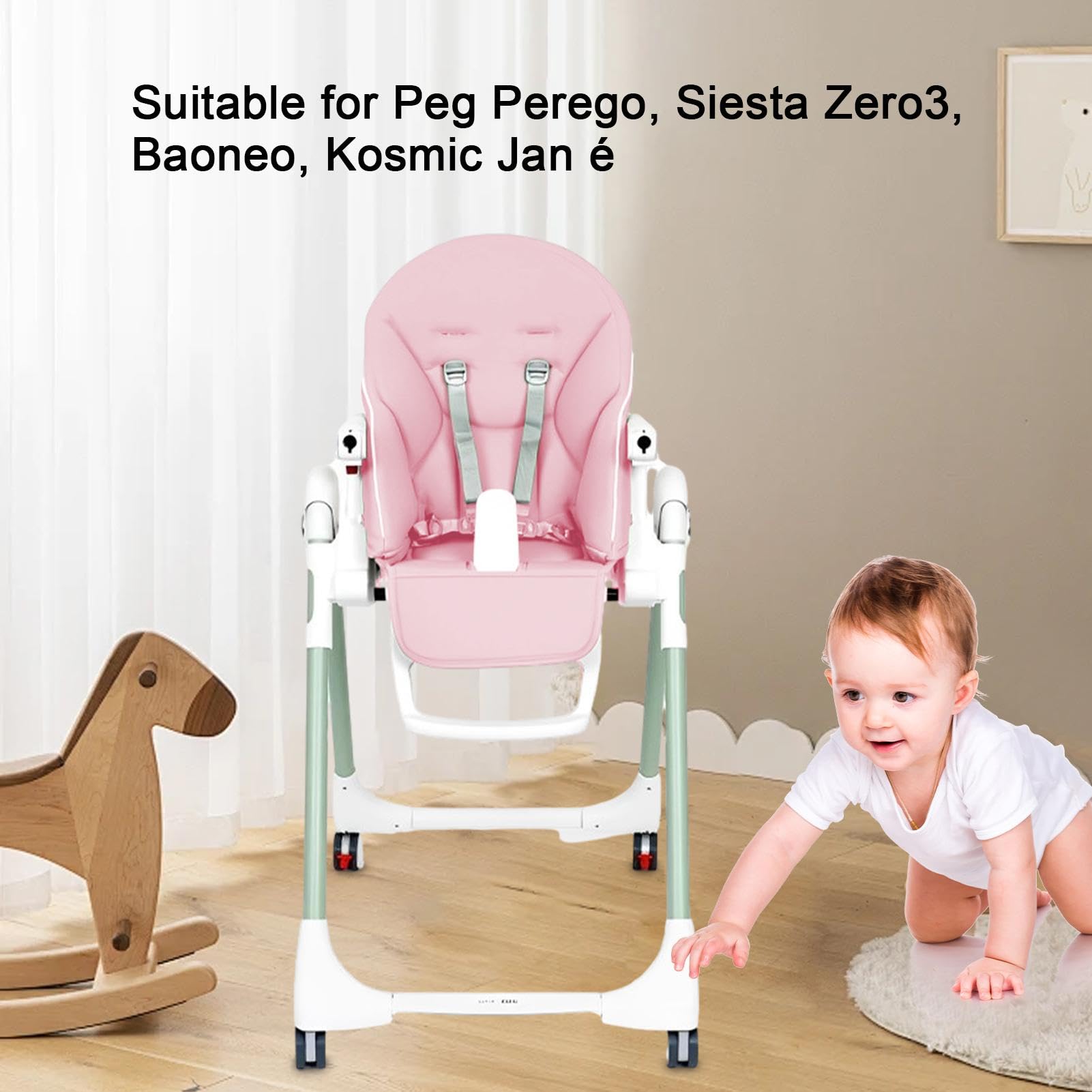 Copriseggiolone Universale In Pelle PU | Fodera Impermeabile Per Seggiolone Bambini | Beige, Arancione, Rosa, Blu, Verde - Foto 3