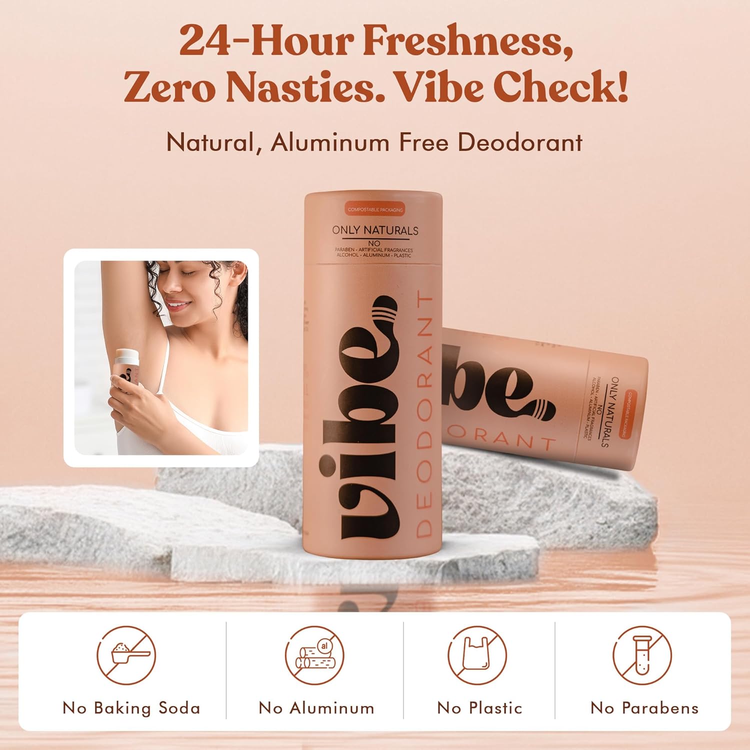 PERUVIAN HEALTH VIBE Aluminum Free Natural Deodorant for Women and Men 2 Pack - Long Lasting Odor Control with Organic Coconut Oil and Beeswax for Sensitive Skin, Plastic Free - Image 3