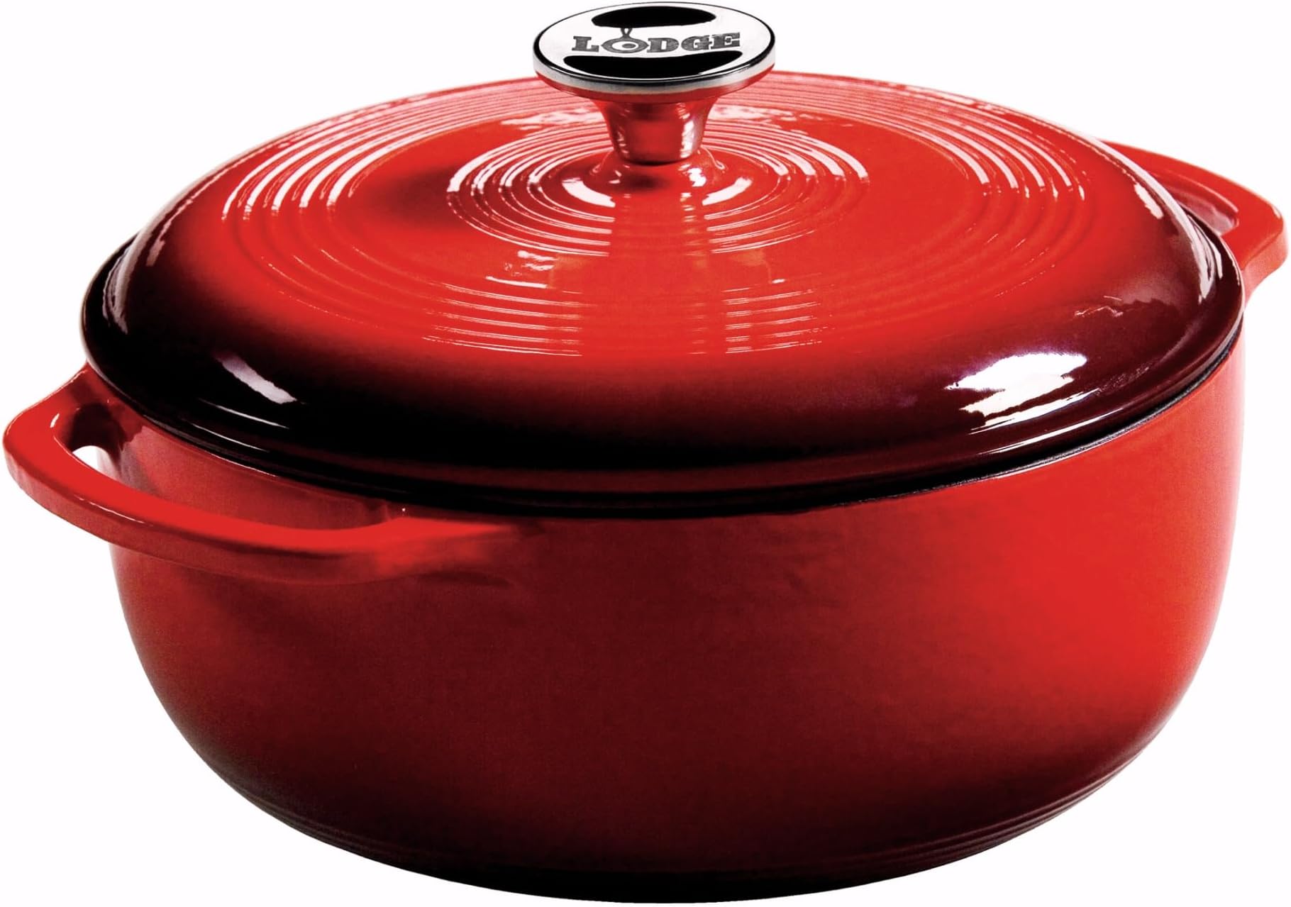 Lodge EC4D43 Enameled Cast Iron Dutch Oven, 4.6-Quart, Island Spice Red