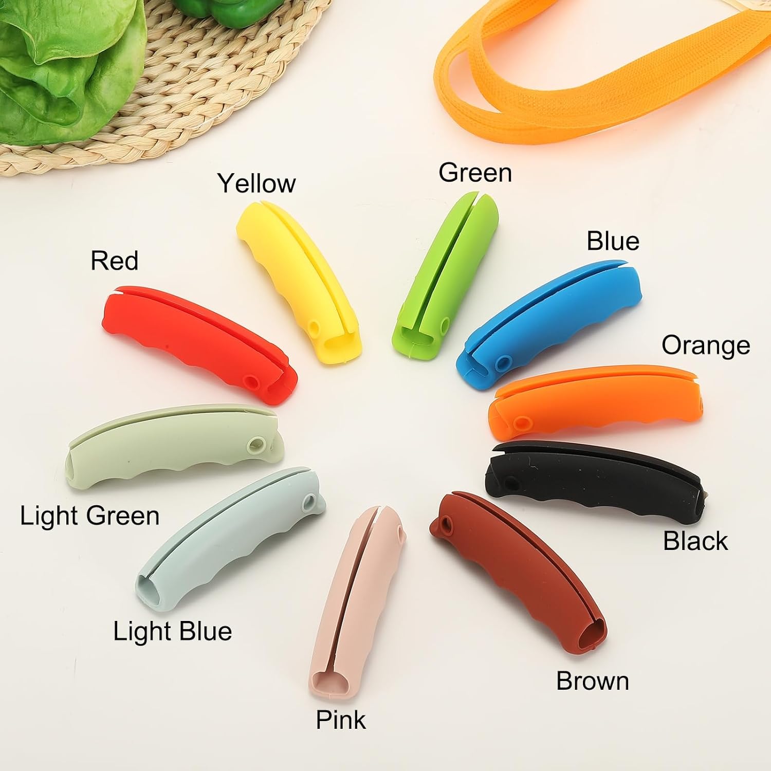 PATIKIL 5Pcs Grocery Bag Carrier Handle Cover, Colored Grocery Bag Carrier Comfortable Silicone Grip Handle Cover for Shopping Garbage Plastic Fabric, Green