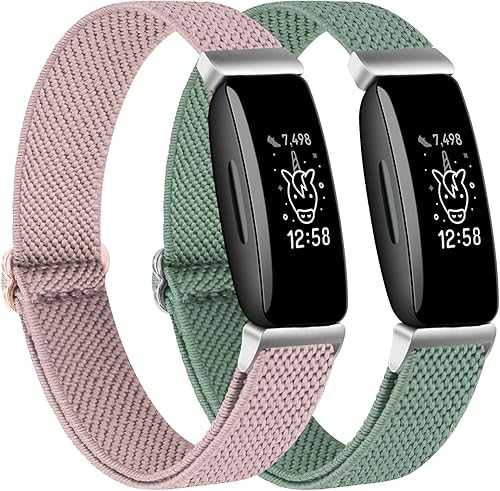 Miniatura 1 de Paquete de 2 bandas elásticas de nailon Solo Loop Ace 2 compatibles con Fitbit Ace 2 bandas para niños y niñas, suaves, agradables al tacto,