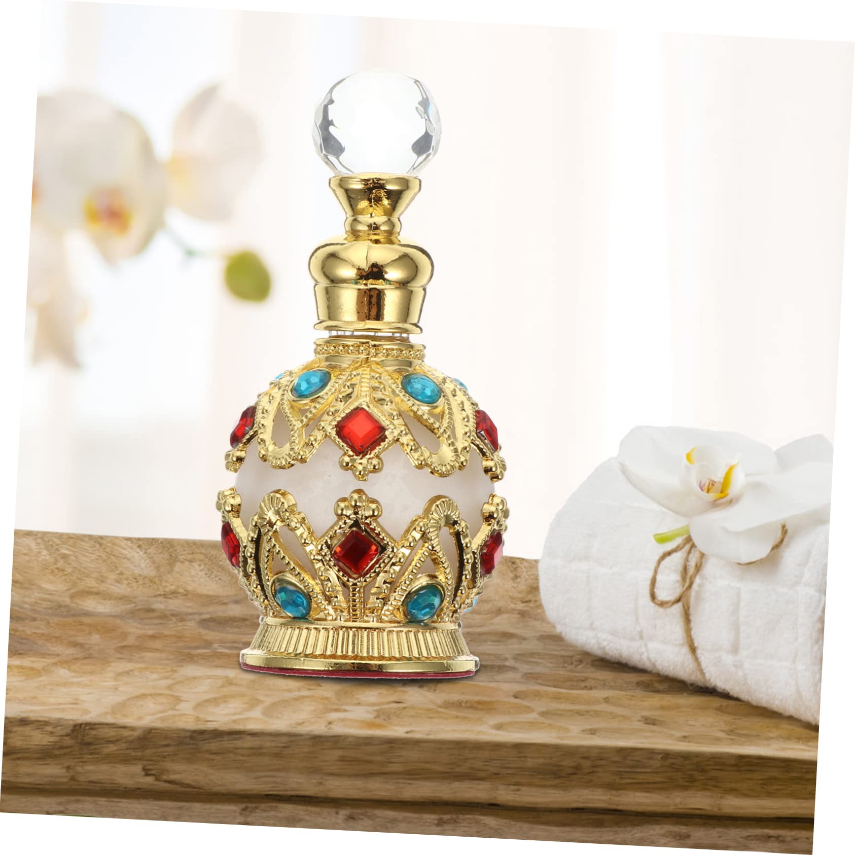 Mipcase Elegancki Złoty Flakon Perfum Pusty Szklany Wkład Diamentowy Do Ponownego Napełnienia Na Podróżny Wystrój Domu