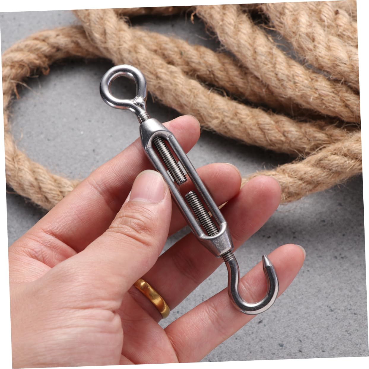 HOMOCONO 304 Stainless Steel Wire Cable Adjustable Tension Screw Turnbuckle Rope Wire Tensioner 5 Pack