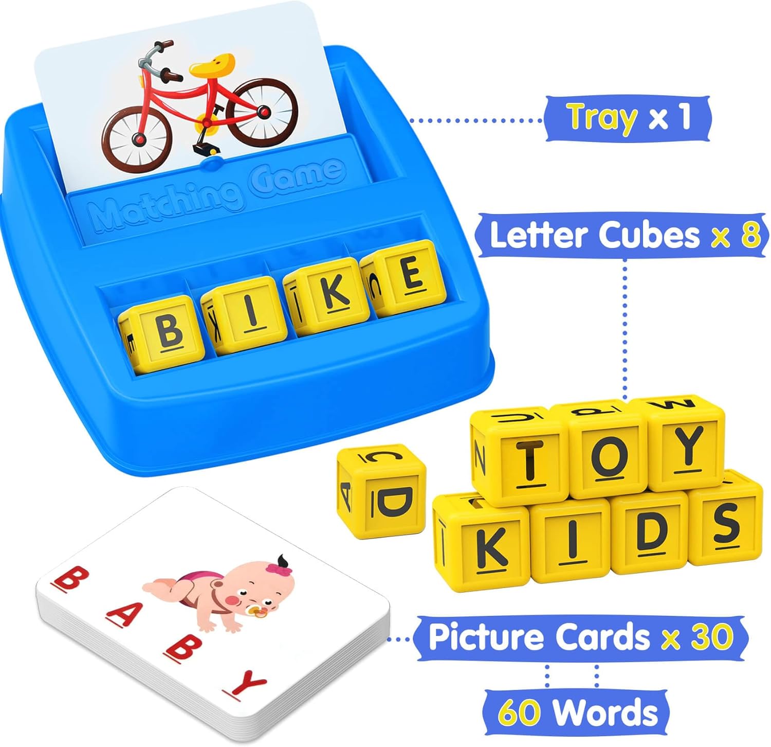 HahaGift Educational Toys for 3-5 Year Old Boy Girl Gifts, Matching Letter Learning Games Activities, Ideal Christmas Birthday Gift for Toddler Kids Age 3 4 5 6 7 Year Olds Boys Girls Blue image 6 of 7 B08HTZDNPV