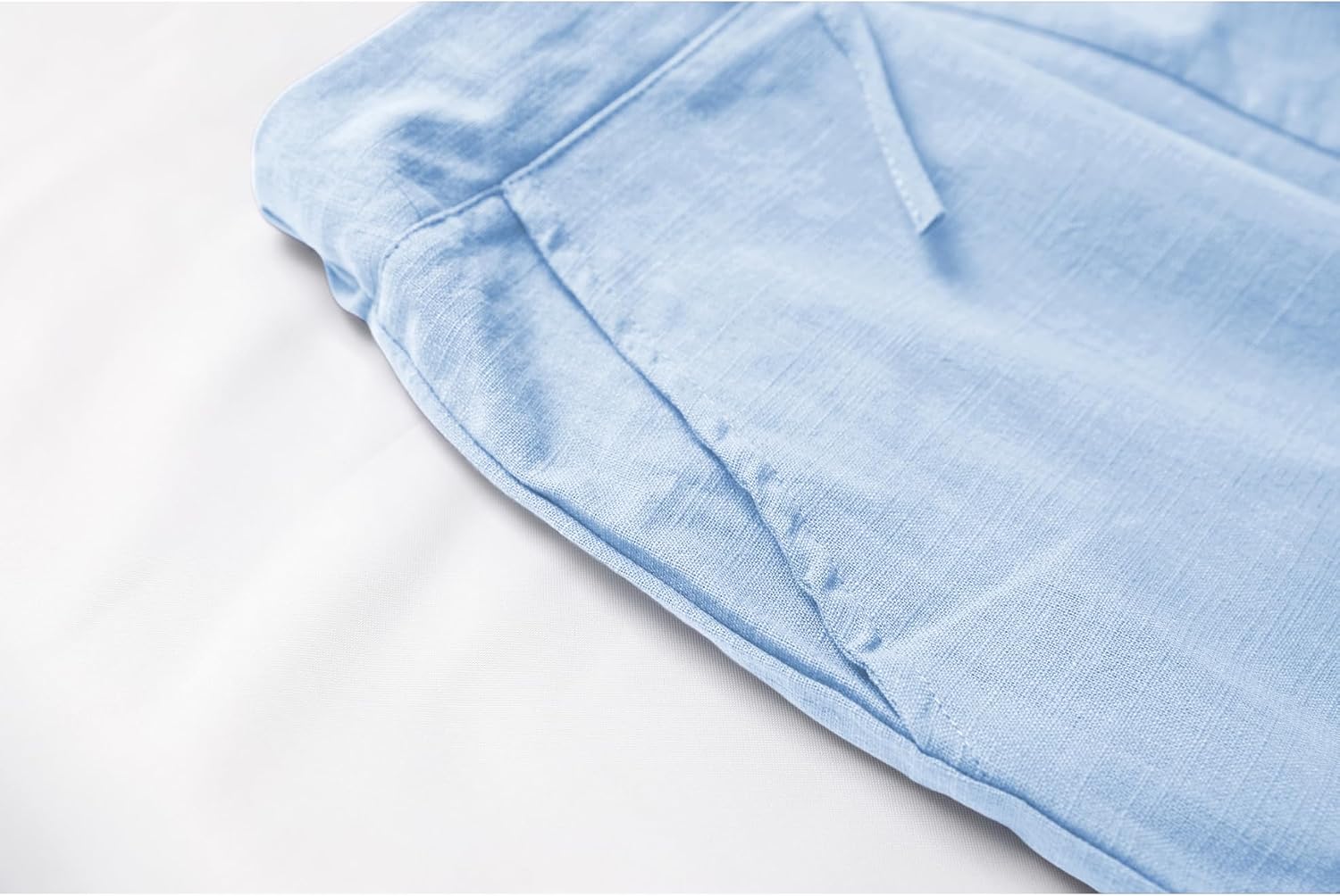 Tanming Linen Pants for Women Summer Casual High Waisted Drawstring White Beach Pant thumbnail