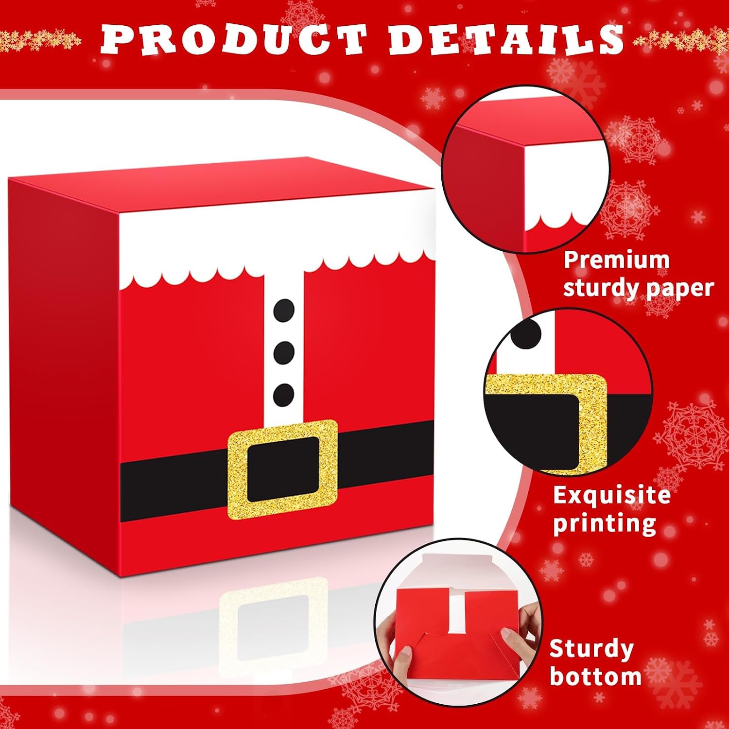 ZOIIWA 24PCS Santa Claus Suit Party Boxes Christmas Party Favor Treat Boxes Santa Candy Boxes Christmas Goodie Gift Boxes Xmas Party Supplies Holiday Present Boxes Foldabe Paper Boxes for Gift Giving