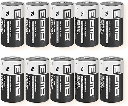 EEMB 10 Pack ER14250 1/2 AA Non-Rechargeable 3.6V 1200mAh Lithium Thionyl Chloride Li-SOCl2 Battery Replacement for SAFT Water Electricity Gas Meter LS14250, TL-2150, TL-5902