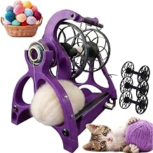 Electric Yarn Spinning Wheel,800rpm Wool Yarn Winder Kit with 3 Spools, Adjustable Speed, Compact Wool Thread Making Machine,for Mixed Roving Process, DIY CraftingPurple
