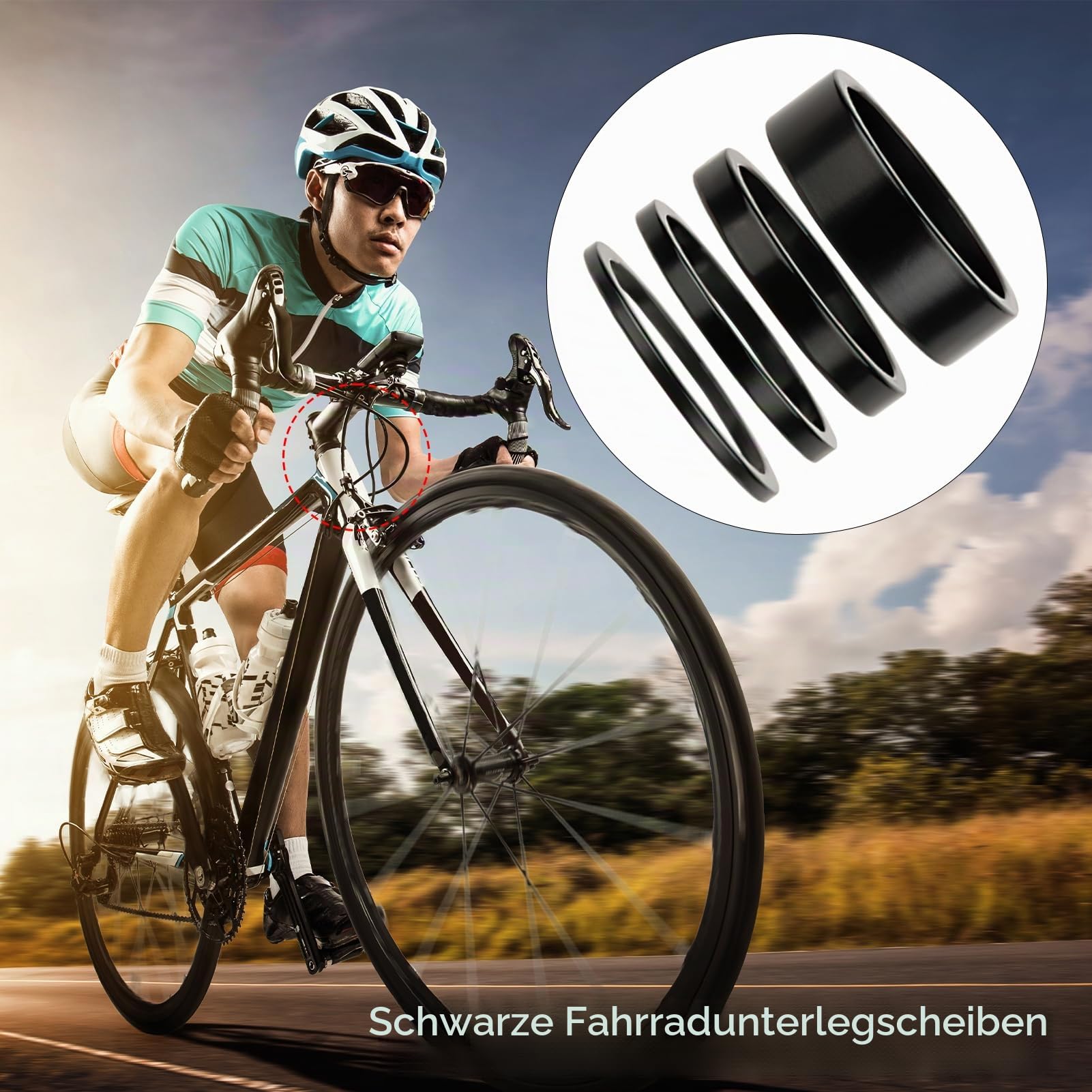 rennrad vorbau spacer 8 Stück Fahrrad Lenker Set Ahead Spacer Schwarz Fahrrad Abstandshalter Distanzringe Aluminium Fahrrad Vorbau Spacer 2mm/3mm/5mm/10mm Spacer 1 1/8 Zoll für Fahrräder/Rennräder/MTB/BMX Sport & Freizeit Colorway:Black Satin / Stellar Chrome heavy-duty-chair-folding Inspired Flow 24 2018