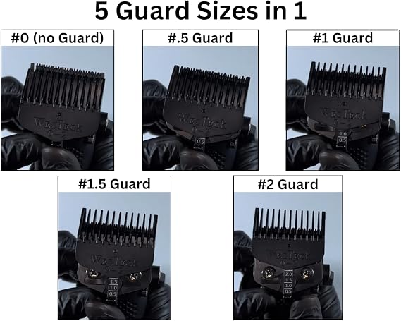 WezTeck One Blade - 5 Lengths in 1 Guard | Adjust from # 0 - #2 Guard | Compatible with Wahl, Babyliss, JRL, Gamma and TPOB One Blade