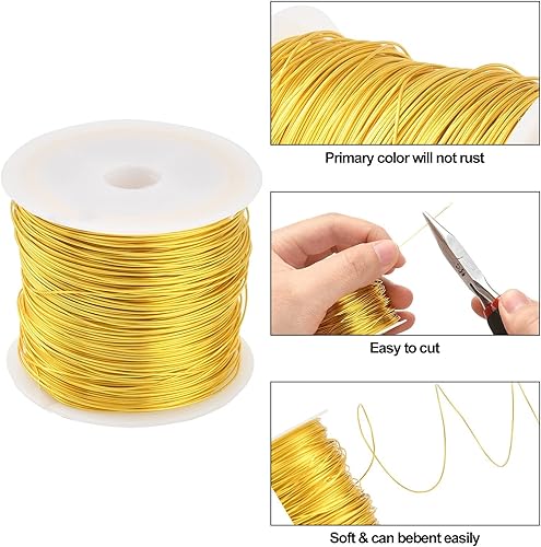 Vista 41 de Airssory Alambre de cuentas de metal de cobre de calibre 0.016 in/26, chapado de larga duración para envolver lazos torcidos, fabricación de joyas
