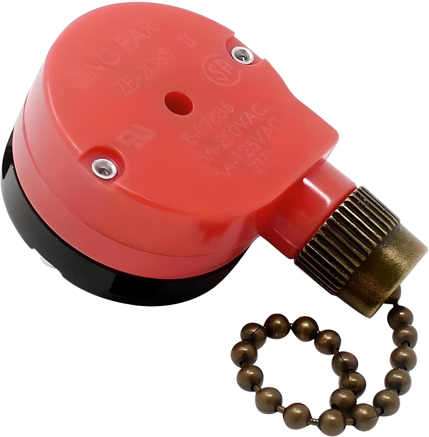 ZE-208S ZH E89885 3 Speed 4 Wire Pull Chain Ceiling Fan Switch Replacement Repair Kit 3 Way 4 Position Rotary Motor Controller 3A 250VAC 6A 125VAC For Ceiling Fans, Floor Fans & Applicances - Bronze