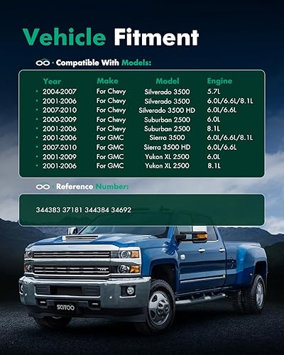 Miniatura 4 de Amortiguadores SCITOO - Amortiguadores de gas delanteros y traseros para Chevy Silverado 3500, para Chevy Silverado 3500 HD/para GMC Sierra 3500 HD,