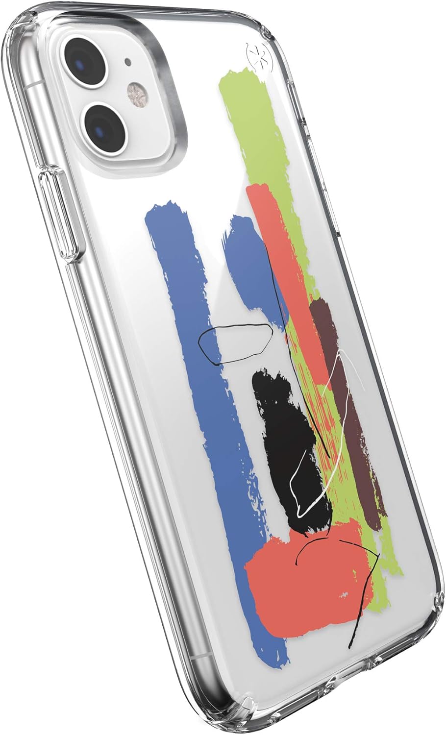 Speck Products Presidio Clear + Print iPhone 11Case, PaintSplatter Blue/Clear